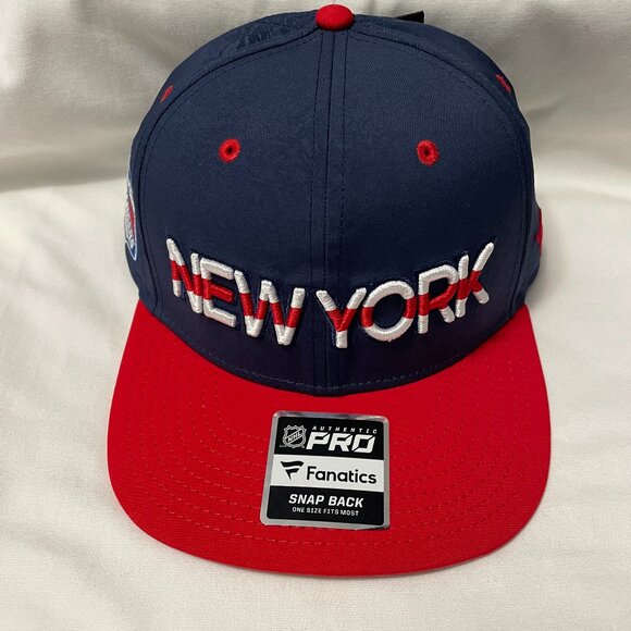 New York Rangers Fanatics Pro Rink Snapback Hat Mens One Size Blue Red - Picture 1 of 4